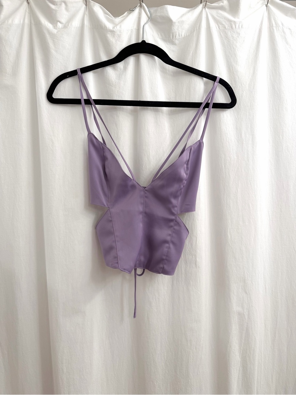 Urban Outfitters Lilac Satin Corset Top with Double Straps